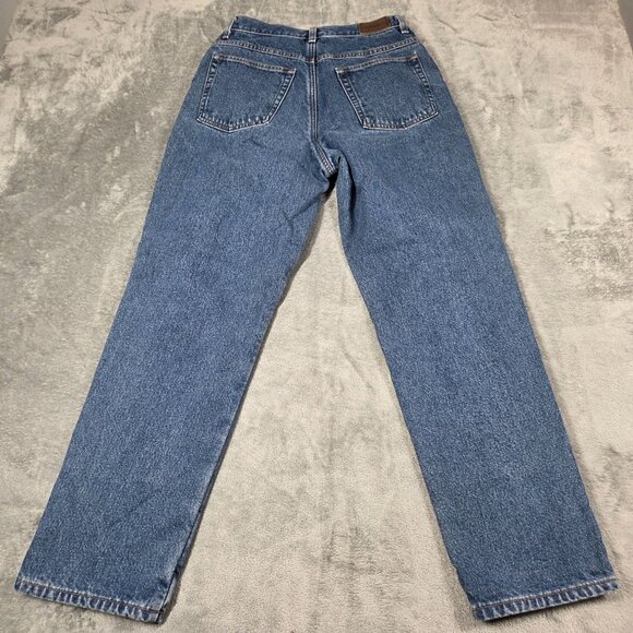 LL Bean Jeans Womens 10 Blue Flannel Lined Double L Relaxed Fit High Rise Denim - Picture 6 of 10